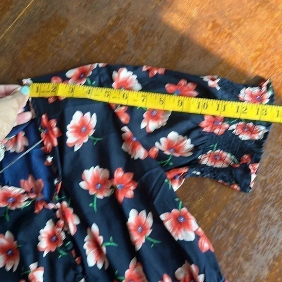 Influences Blue and Red Floral Dress Size 10 - Picture 13 of 14